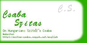 csaba szitas business card